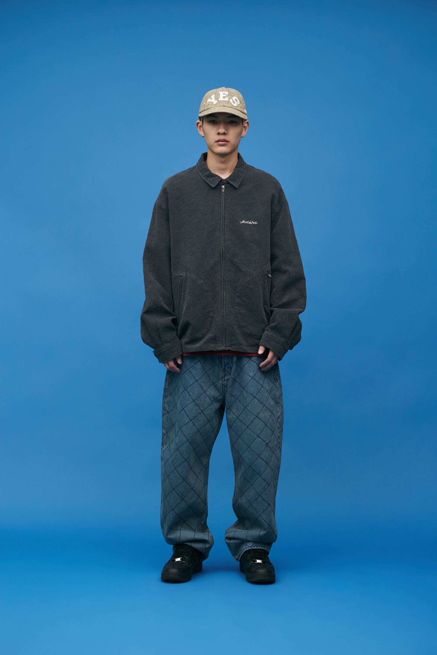 Abstract Jacquard Zip Jacket