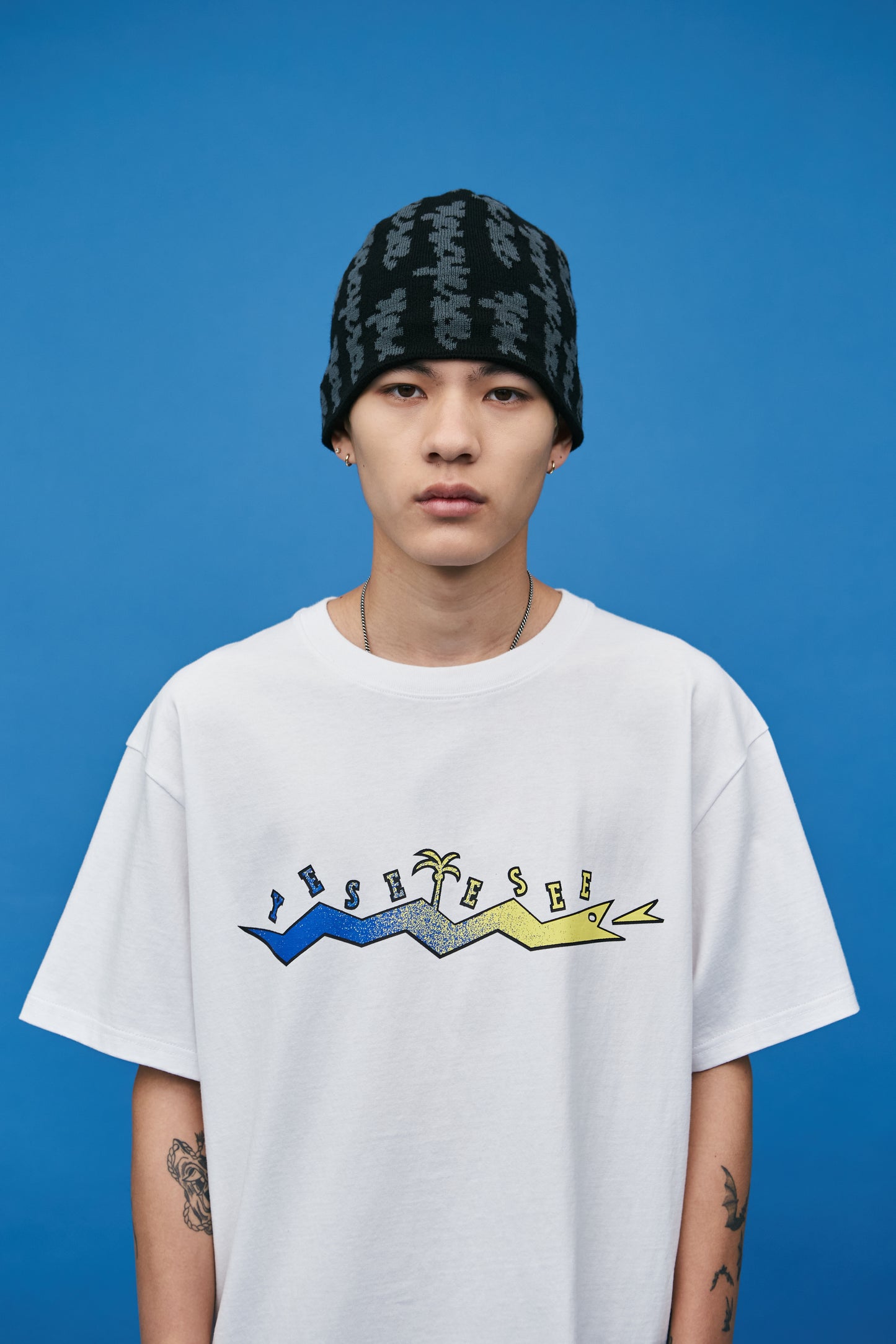 Doodled Jacquard Beanie