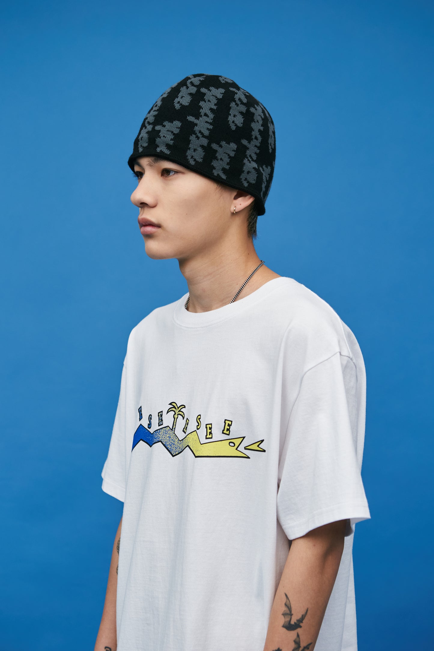 Doodled Jacquard Beanie