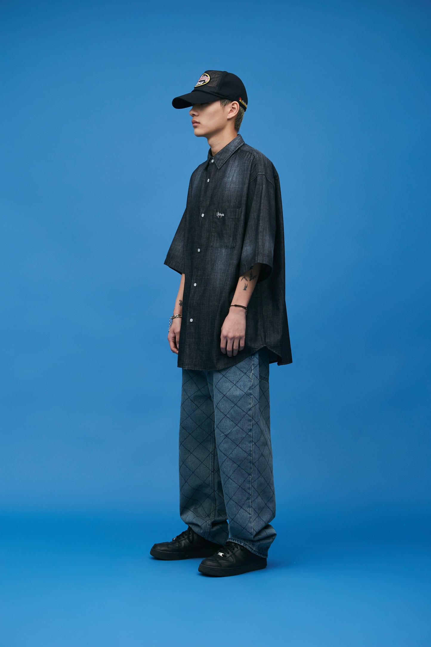Loose Fit Denim Half Shirts