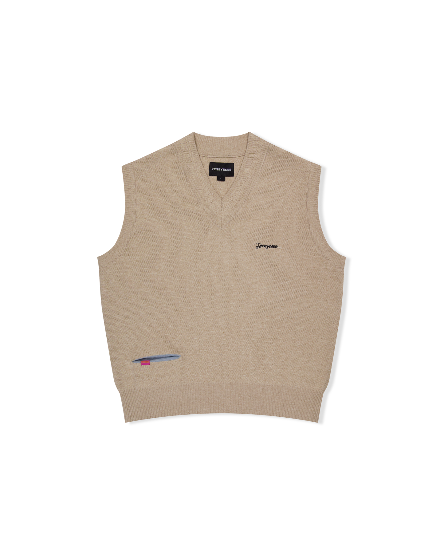 One Pocket Knitted V-Neck Vest