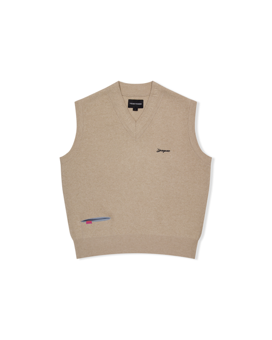 One Pocket Knitted V-Neck Vest