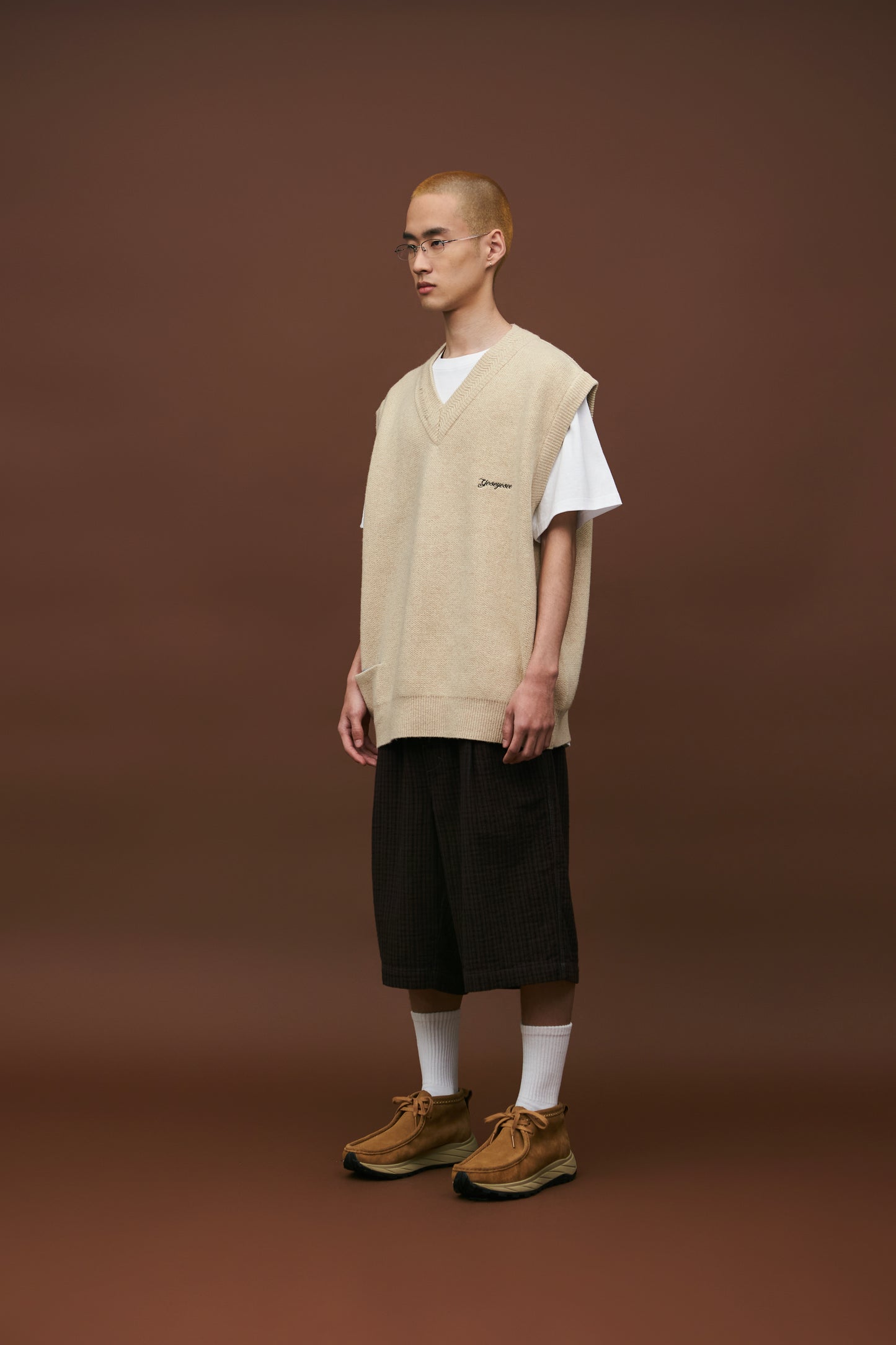 One Pocket Knitted V-Neck Vest