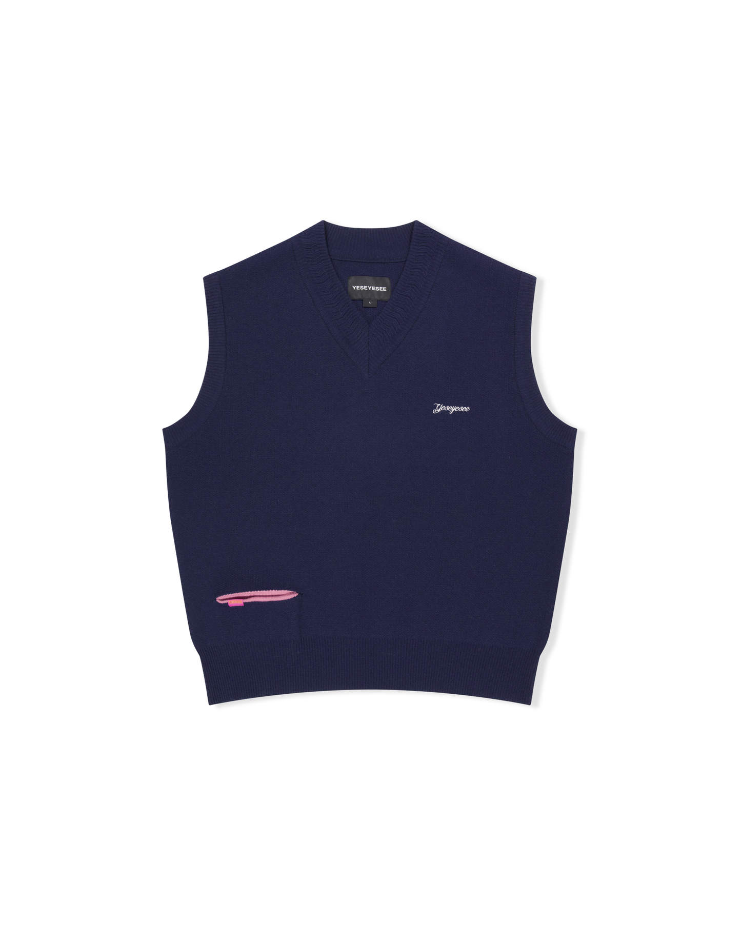One Pocket Knitted V-Neck Vest