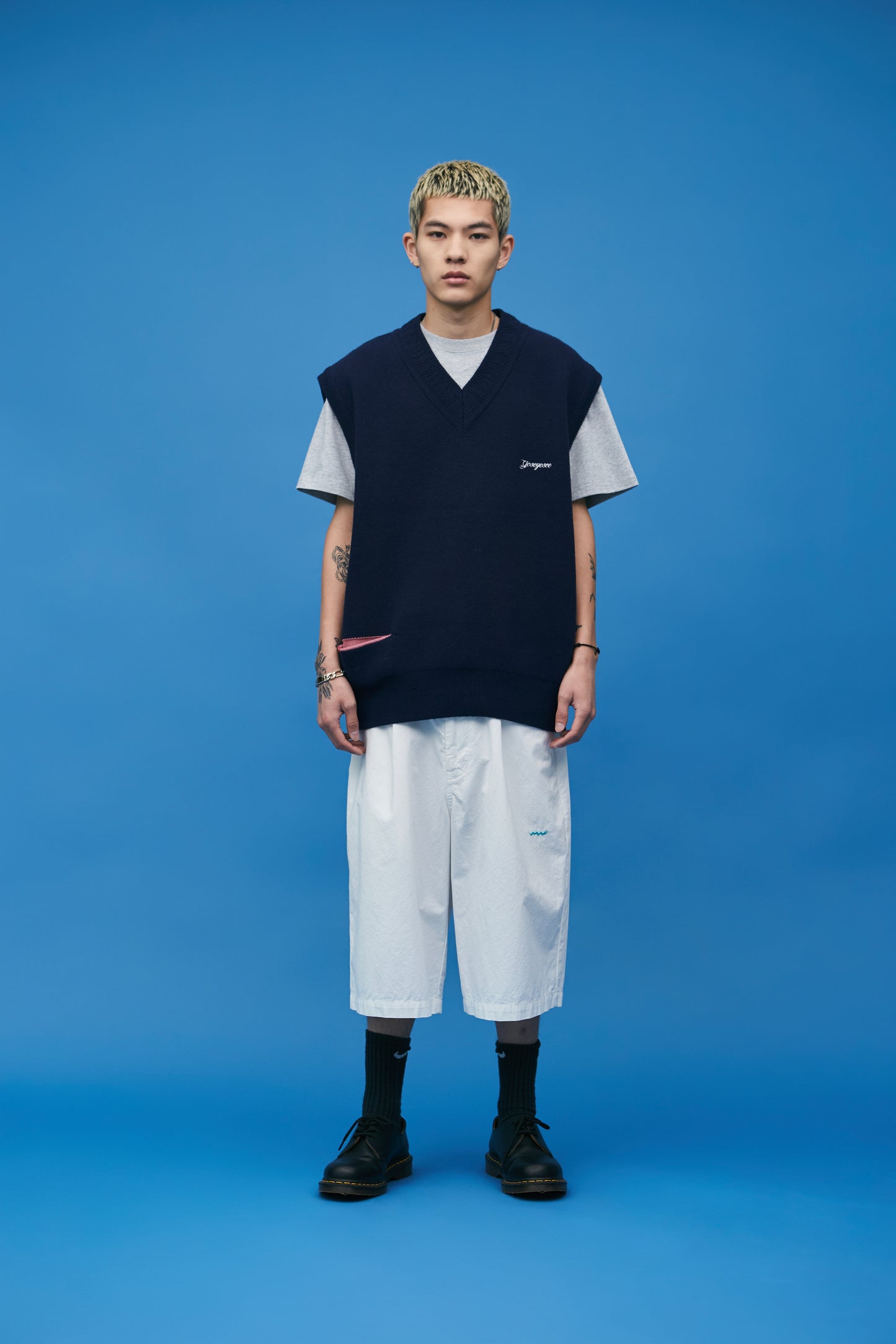 One Pocket Knitted V-Neck Vest
