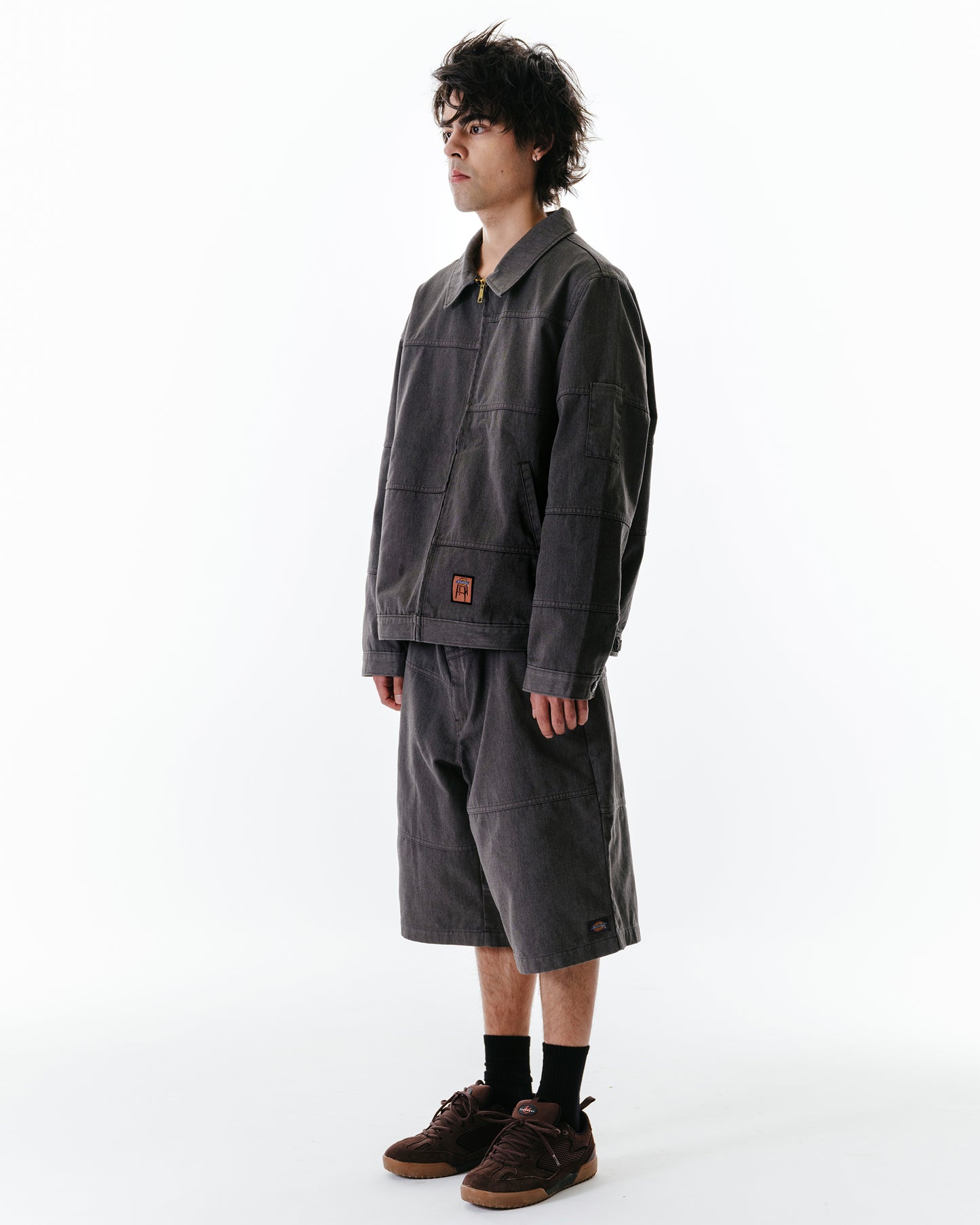 Loose Fit Flat Front Work Shorts, 13"