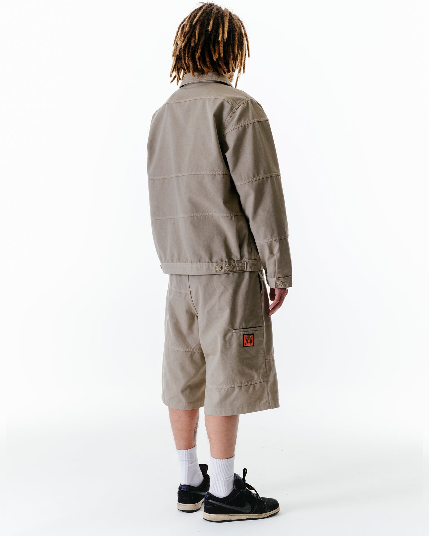 Loose Fit Flat Front Work Shorts, 13"