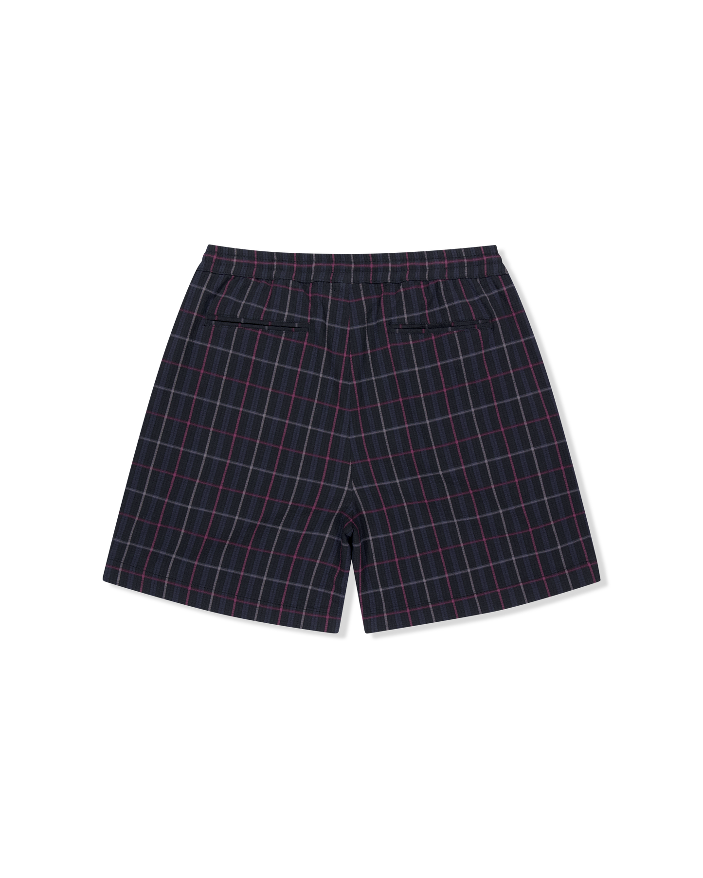 Crinkled Fabric Check Shorts