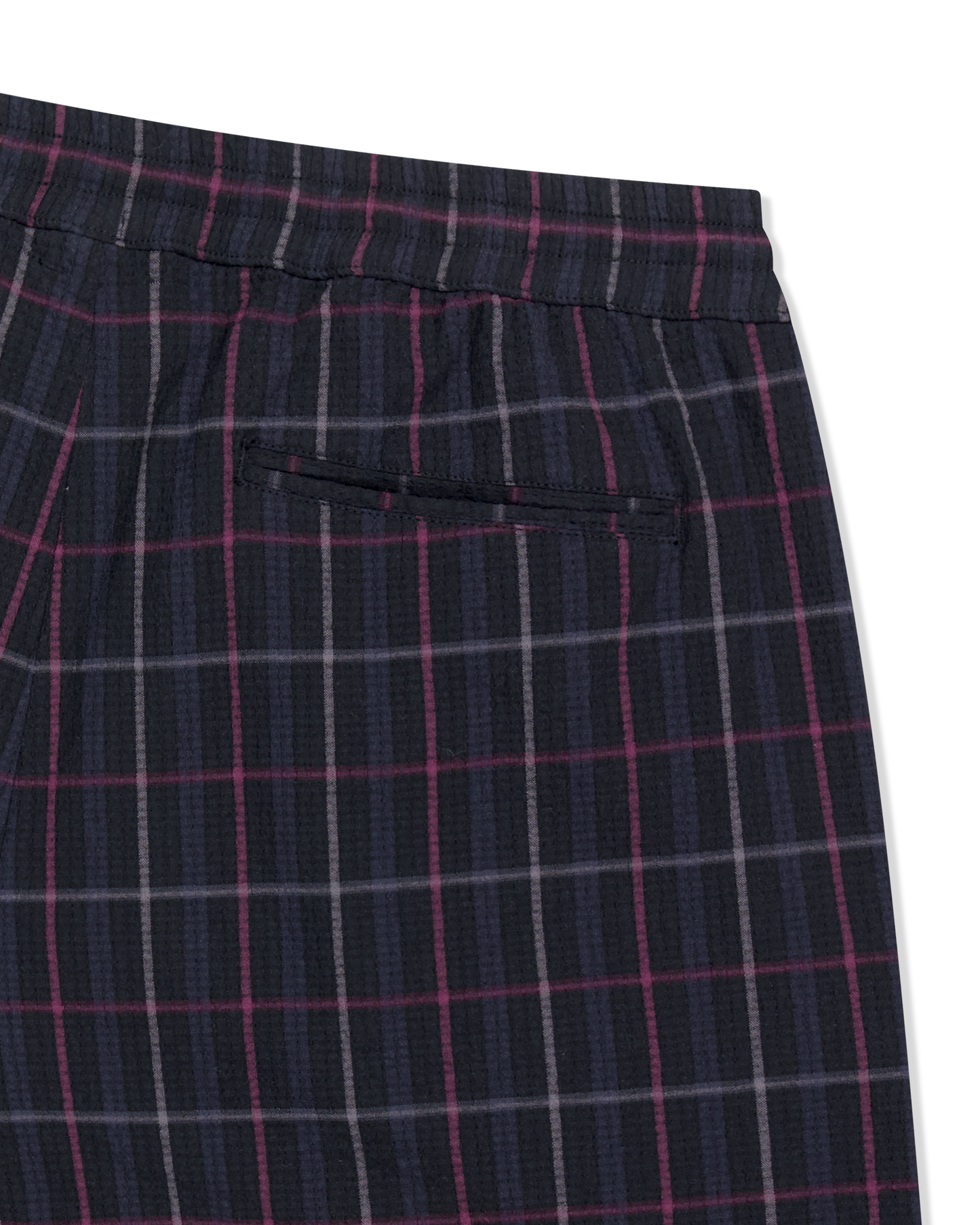 Crinkled Fabric Check Shorts