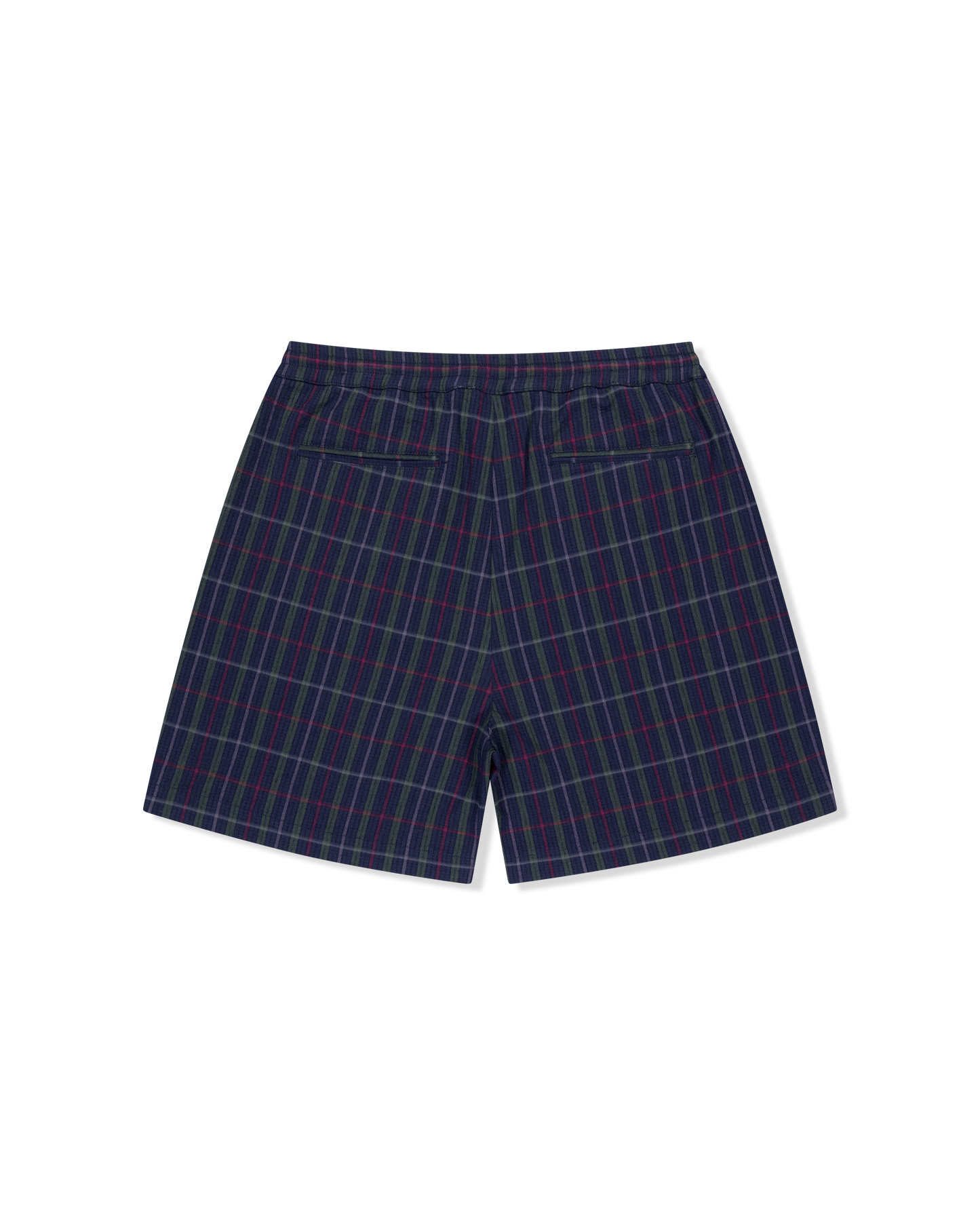 Crinkled Fabric Check Shorts