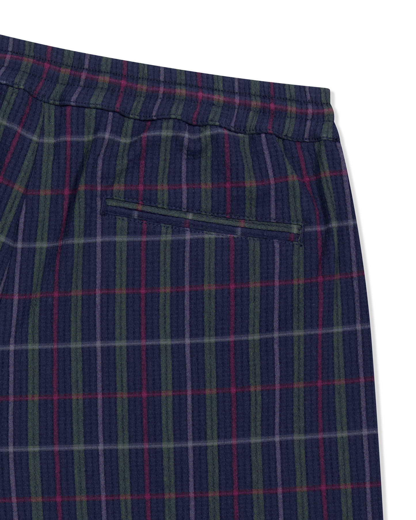 Crinkled Fabric Check Shorts
