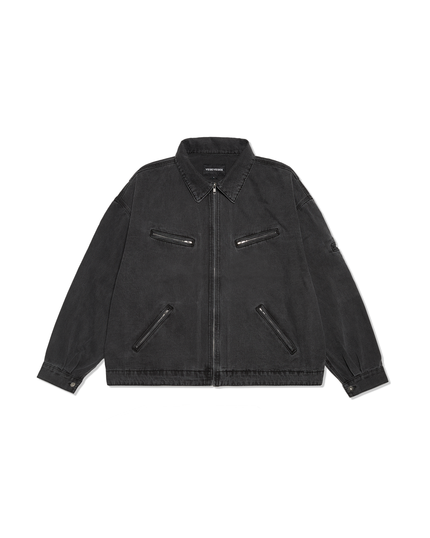 Loose Fit Zip Up Denim Jacket