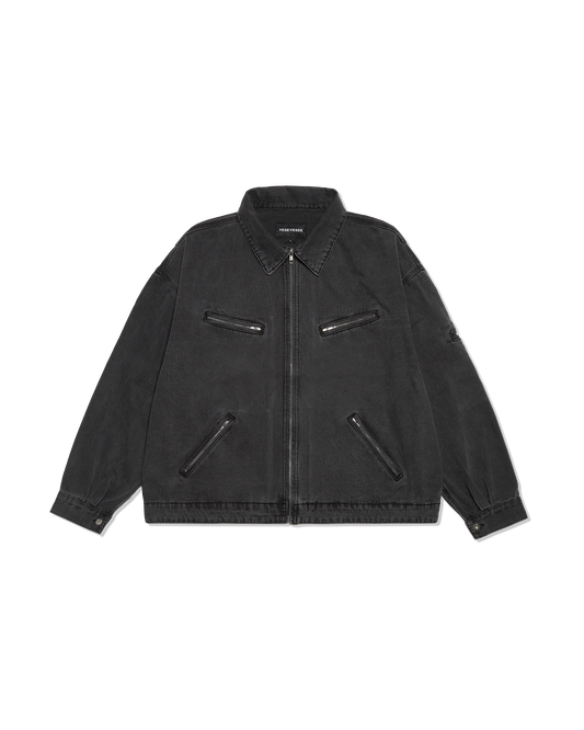 Loose Fit Zip Up Denim Jacket
