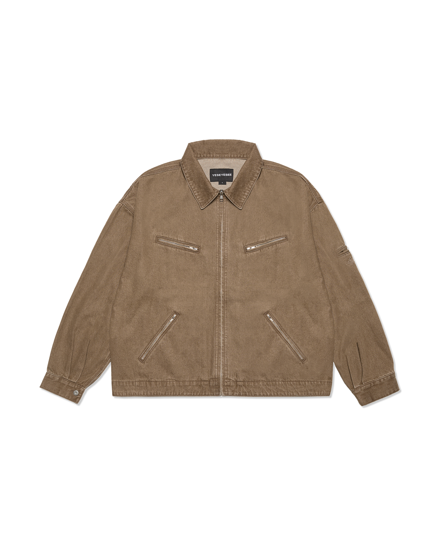 Loose Fit Zip Up Denim Jacket