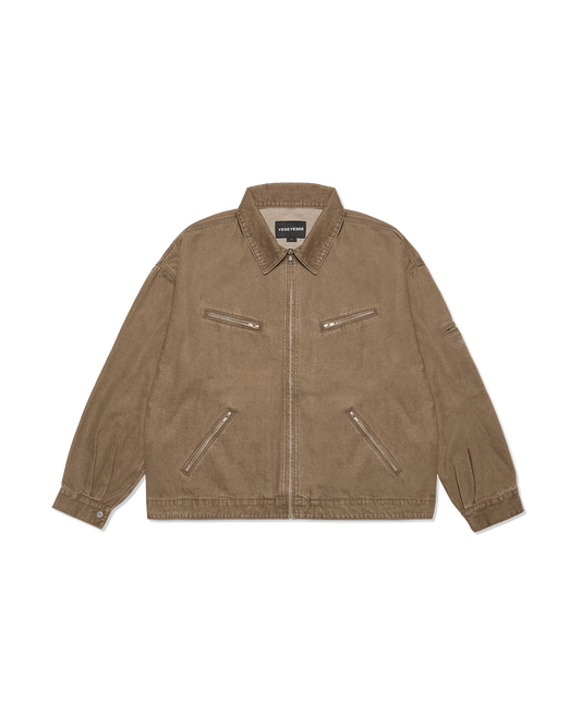 Loose Fit Zip Up Denim Jacket