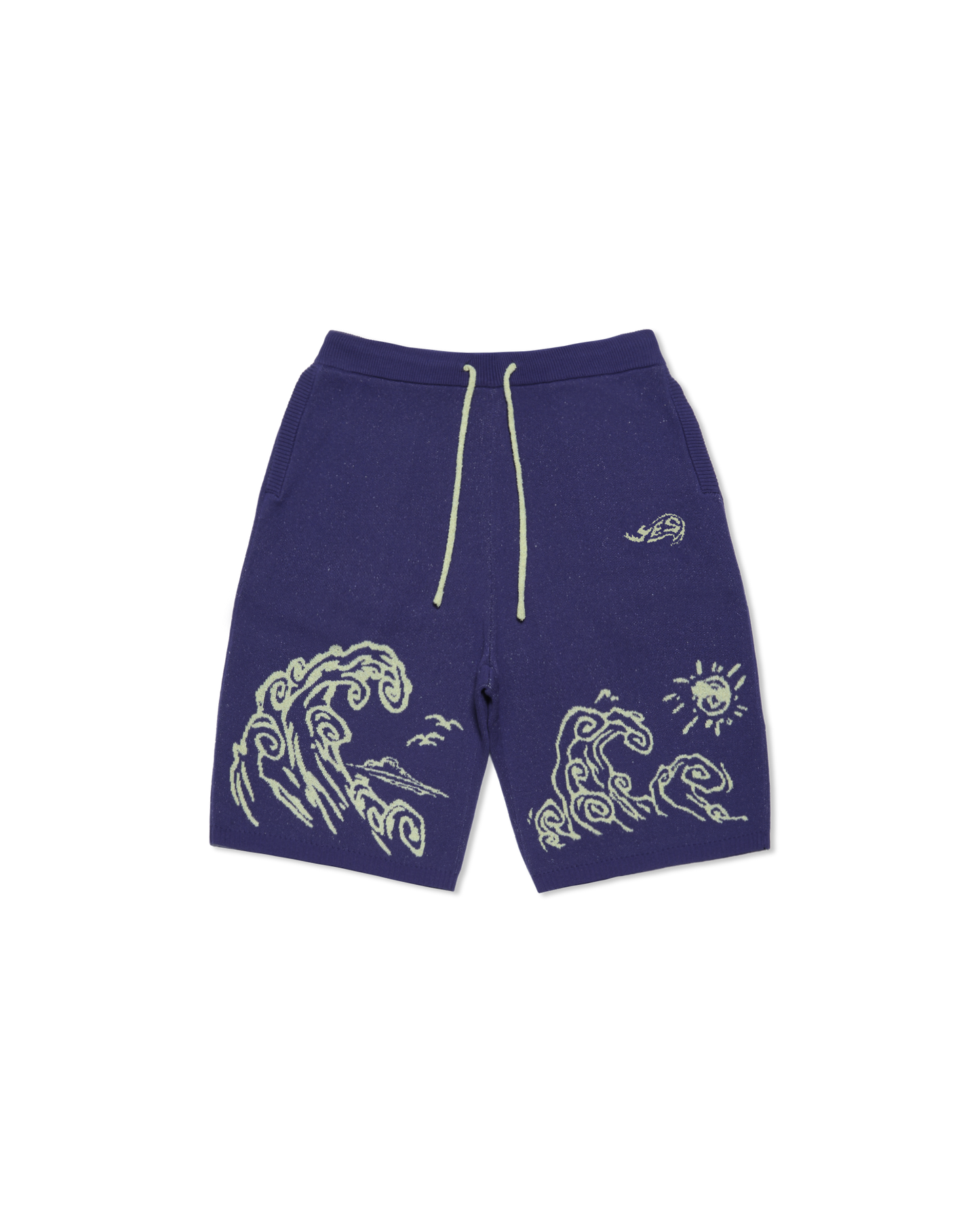 Wave Print Knit Shorts