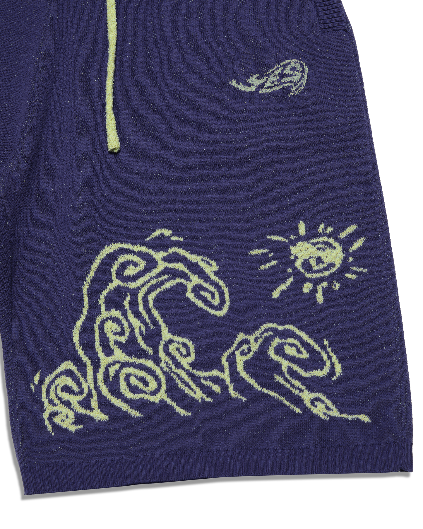 Wave Print Knit Shorts