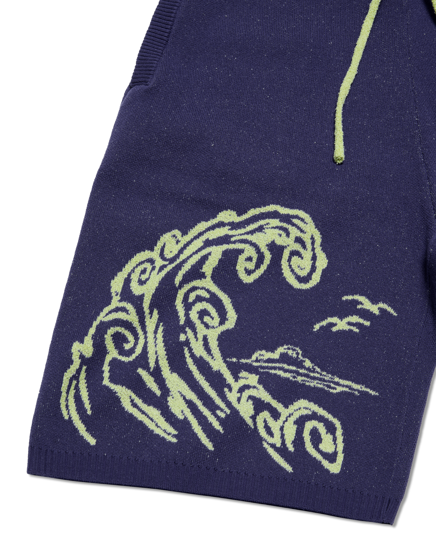 Wave Print Knit Shorts