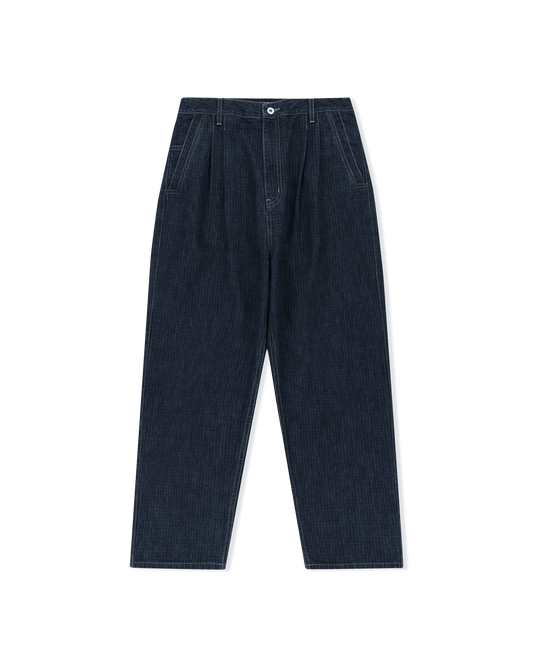 Two Tucked Ripstop Denim Pants