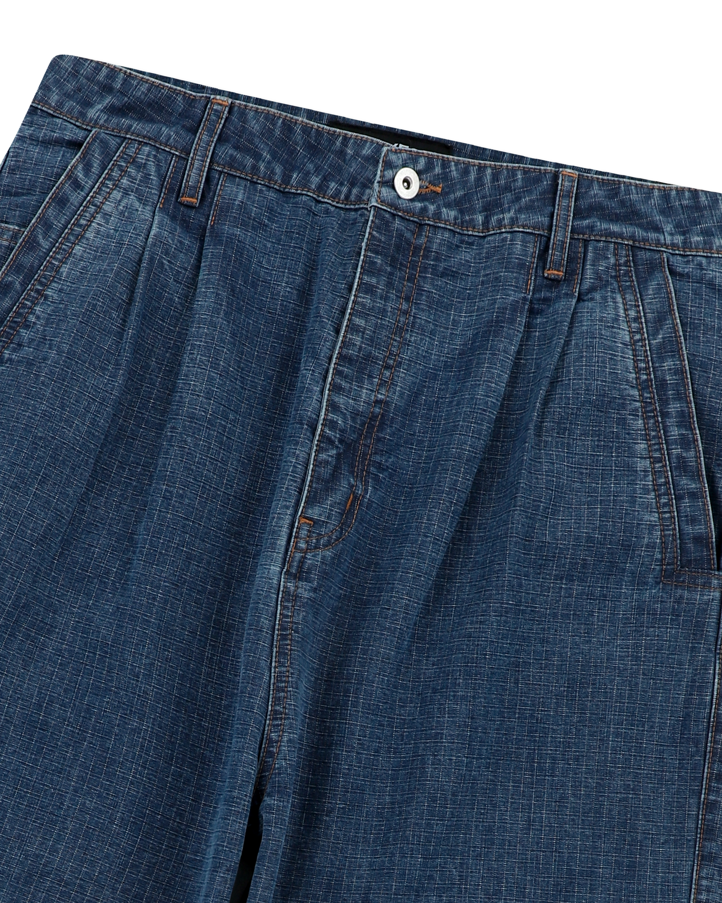 Two Tucked Ripstop Denim Pants