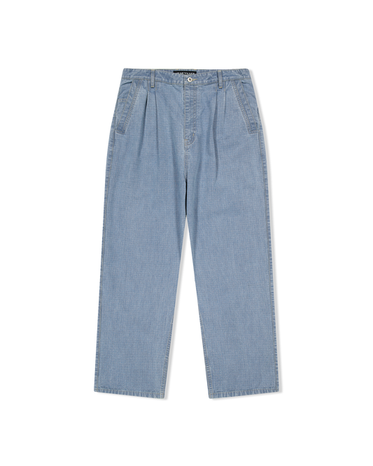 Two Tucked Ripstop Denim Pants