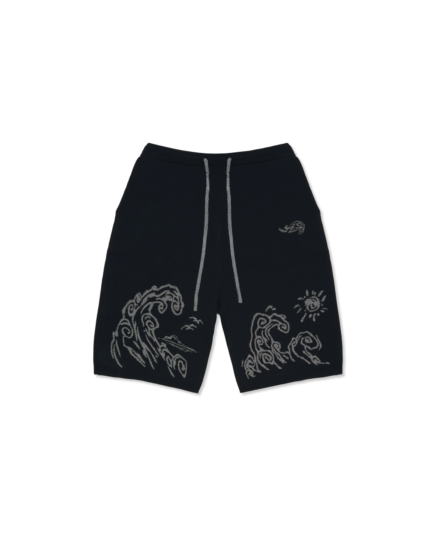 Wave Print Knit Shorts