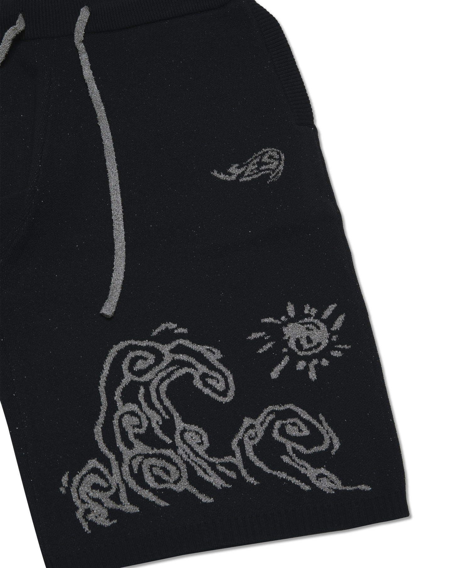 Wave Print Knit Shorts