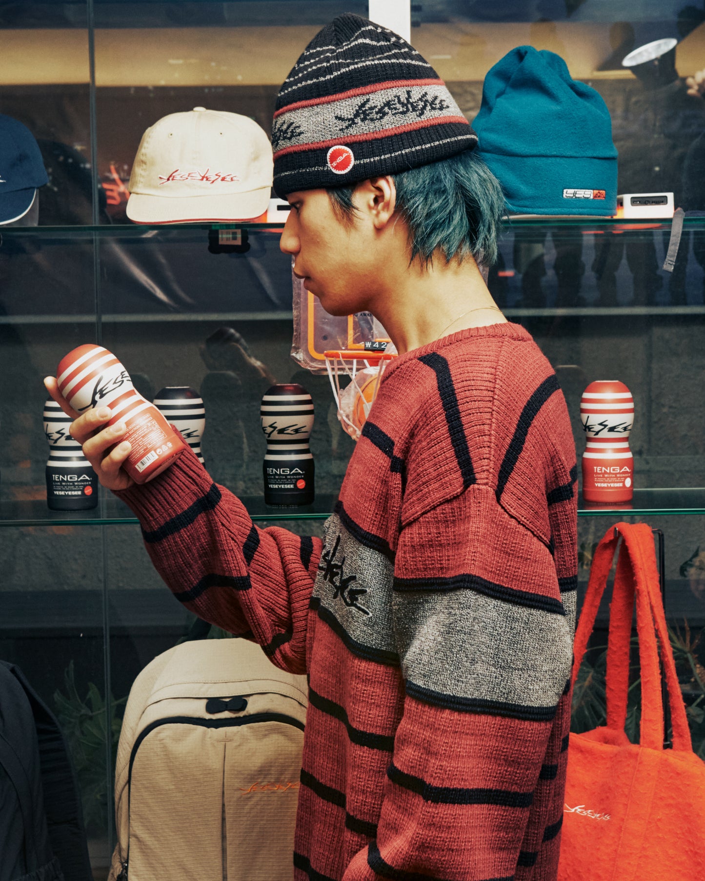 Tenga x Y.E.S Stripe Knit Beanie