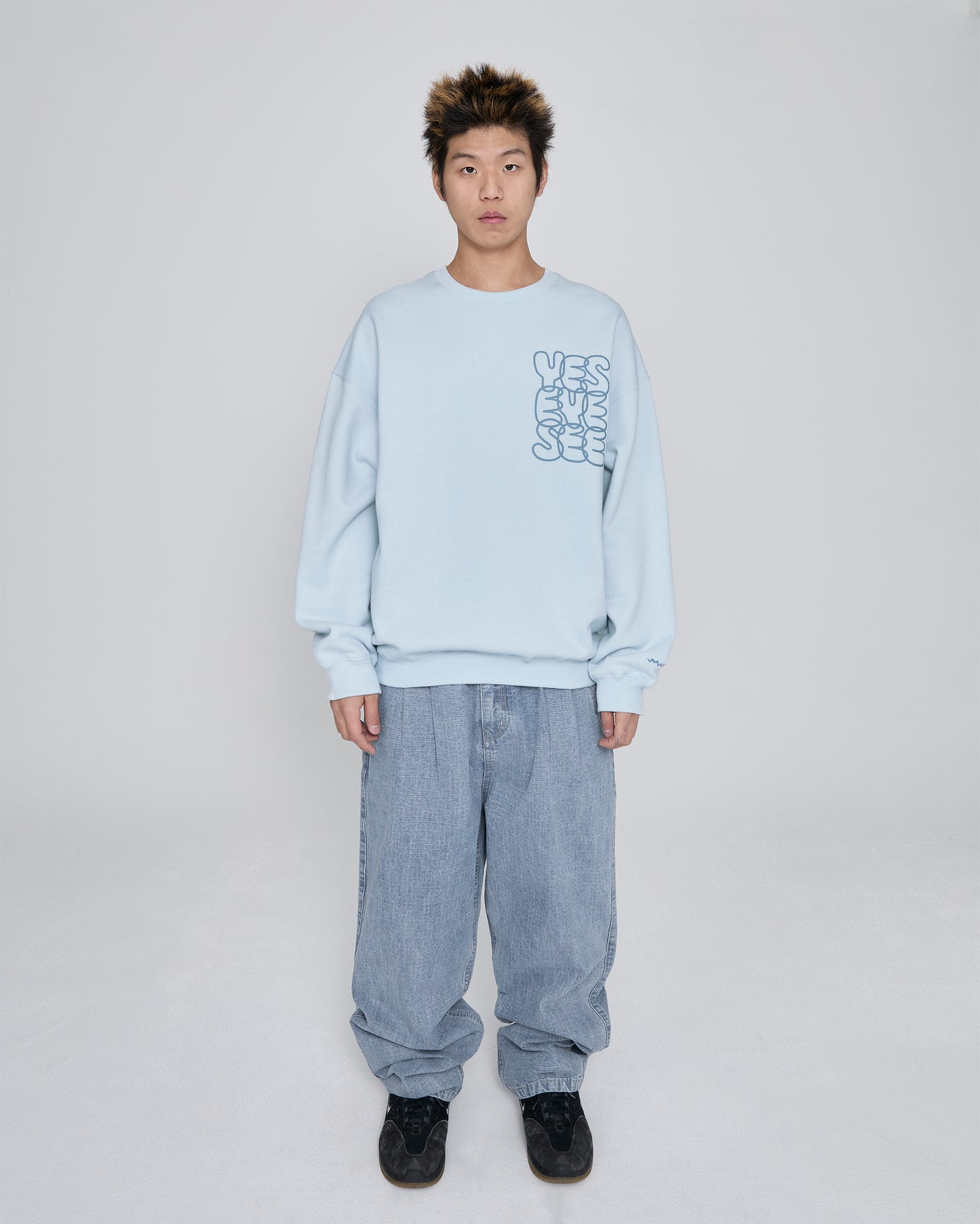 Two Tucked Ripstop Denim Pants