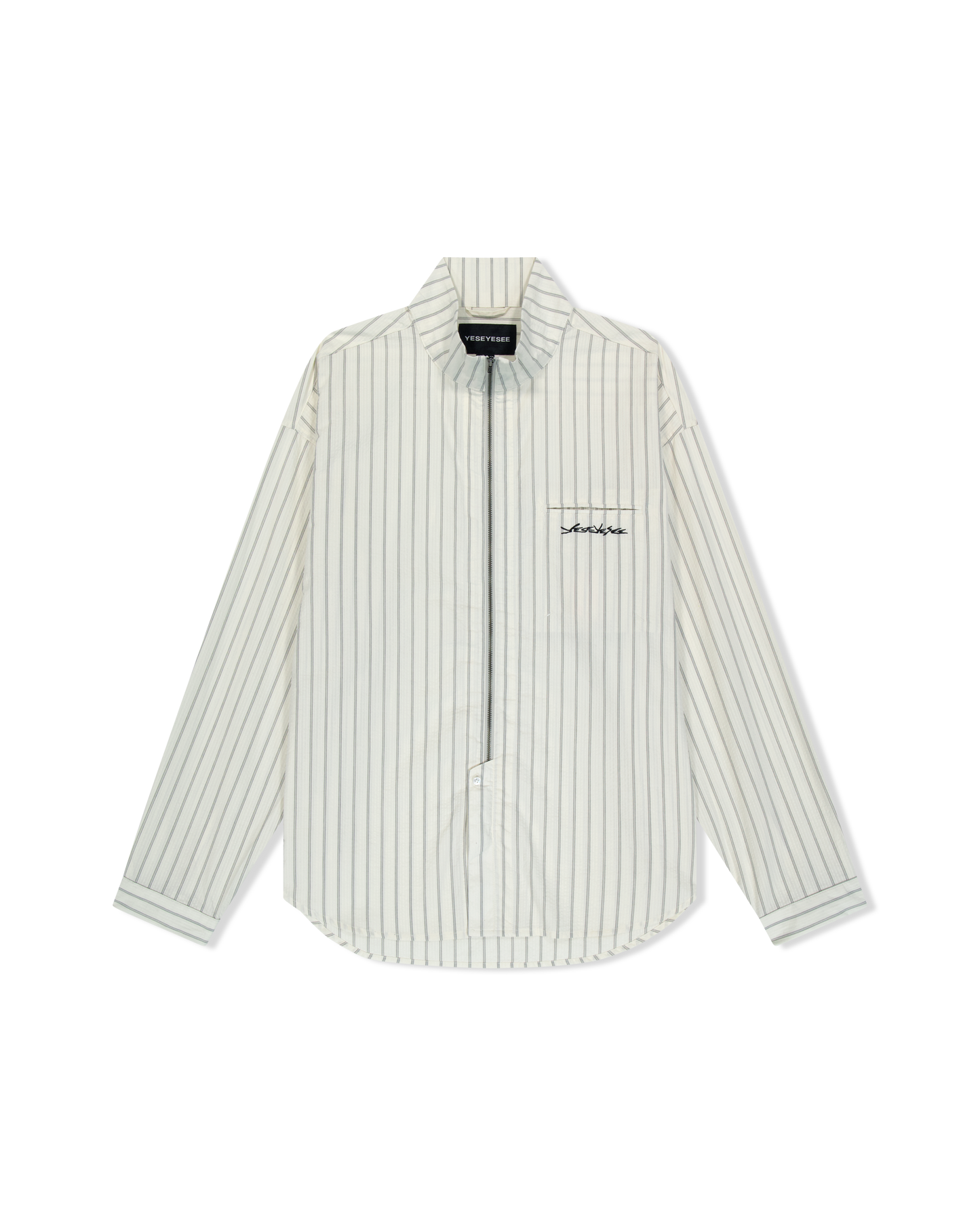 Hi Neck Two Way Zip Up Shirt