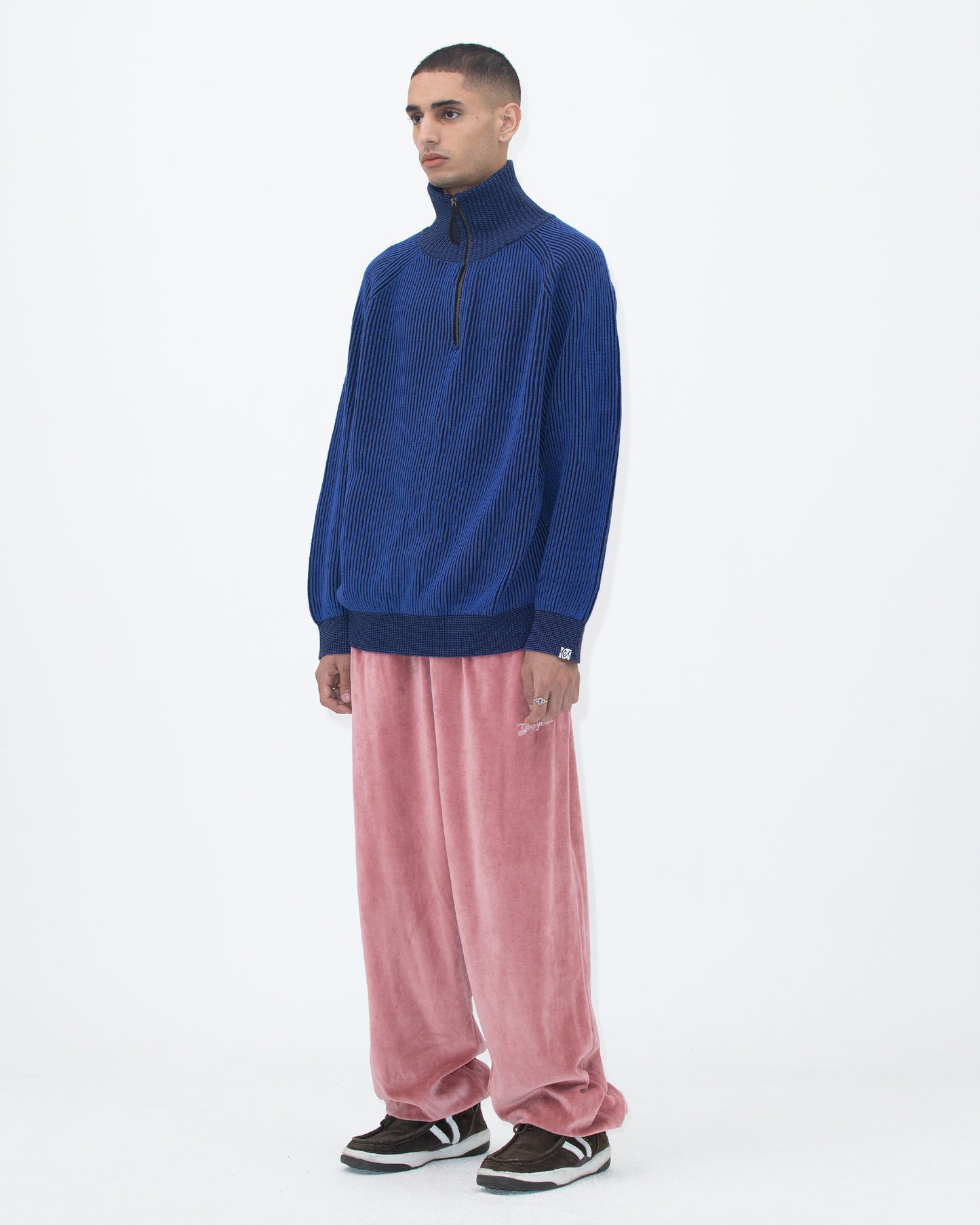 Rib Knit Half Zip up
