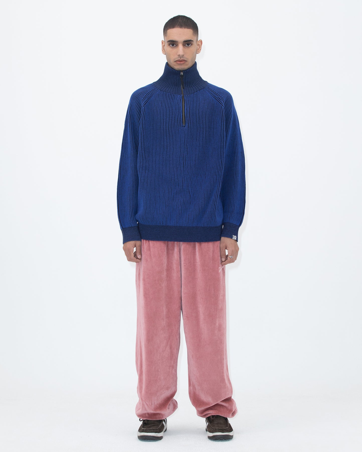 Rib Knit Half Zip up