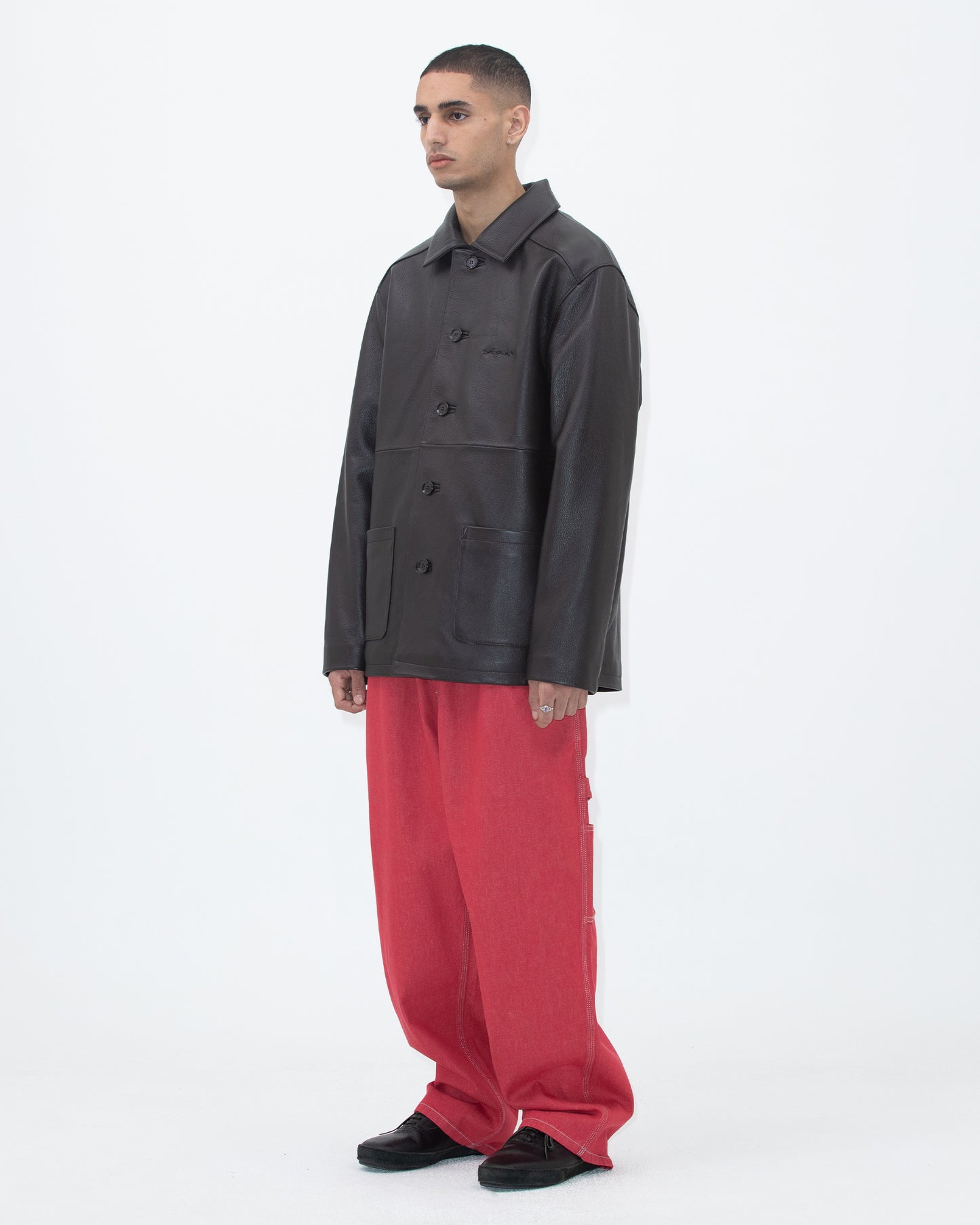 Glossy Leather Car Coat