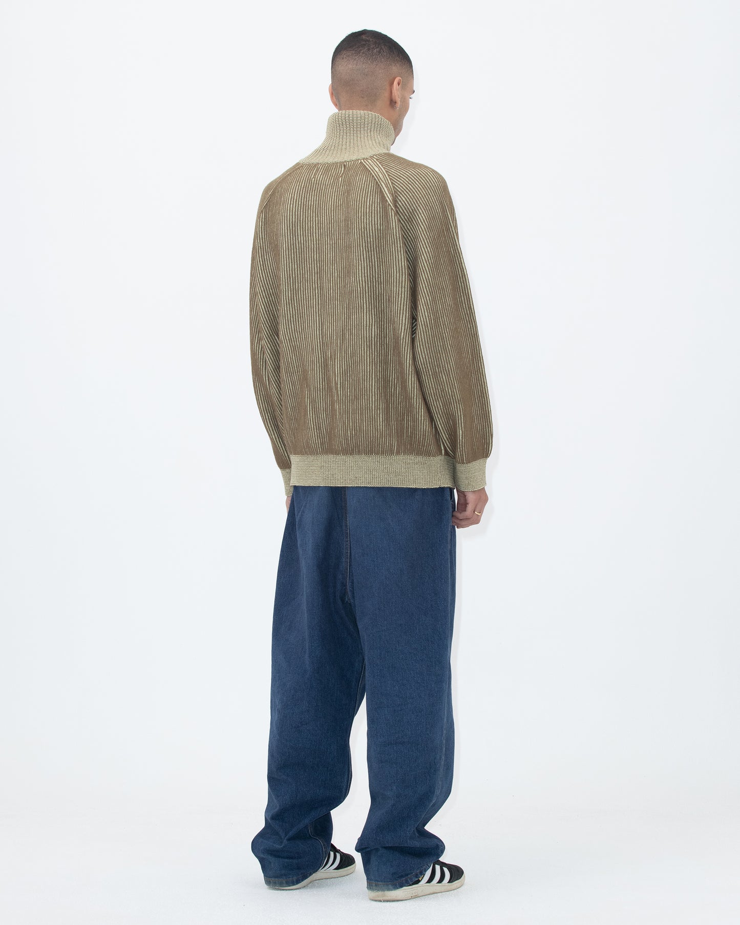 Rib Knit Half Zip up