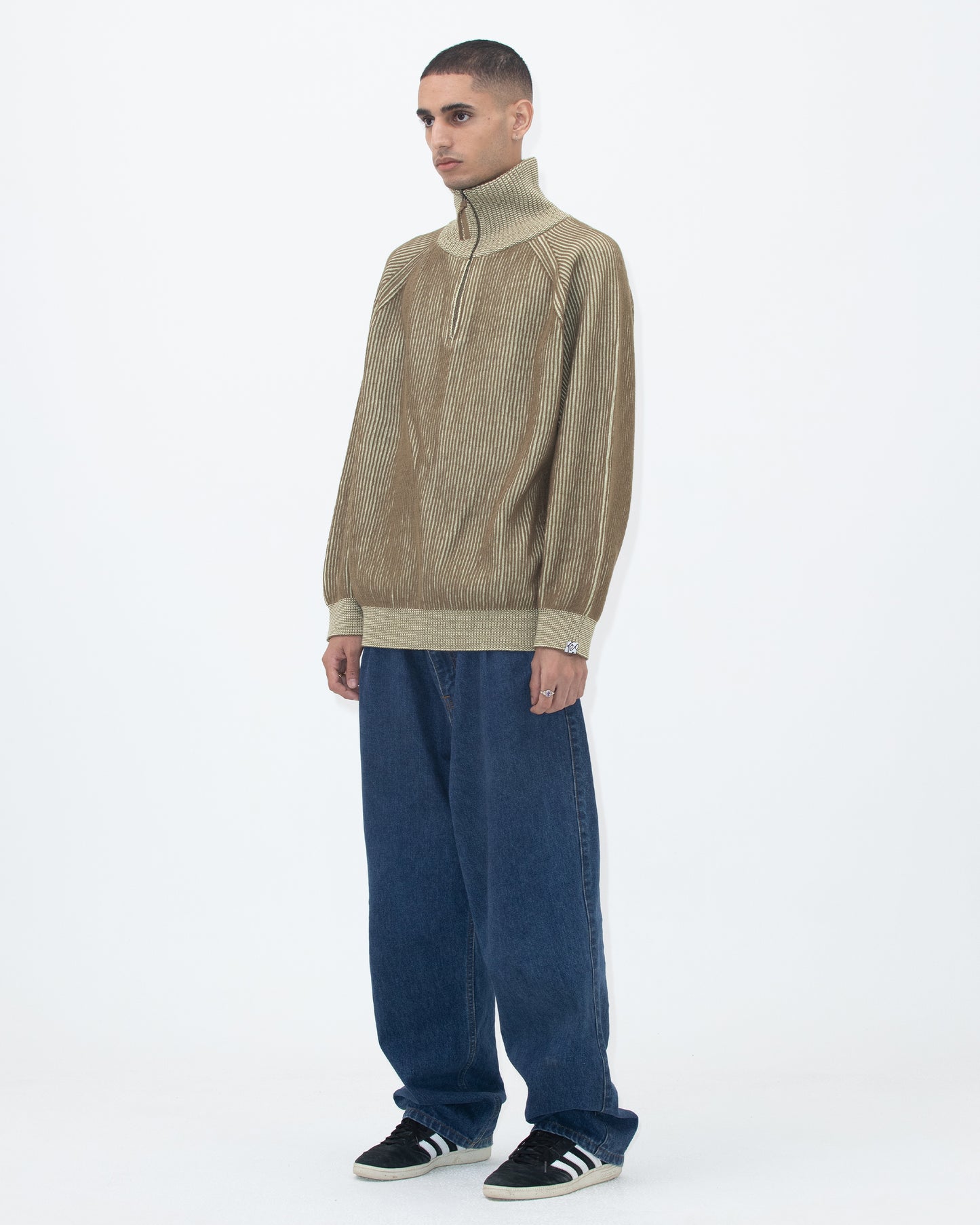 Rib Knit Half Zip up