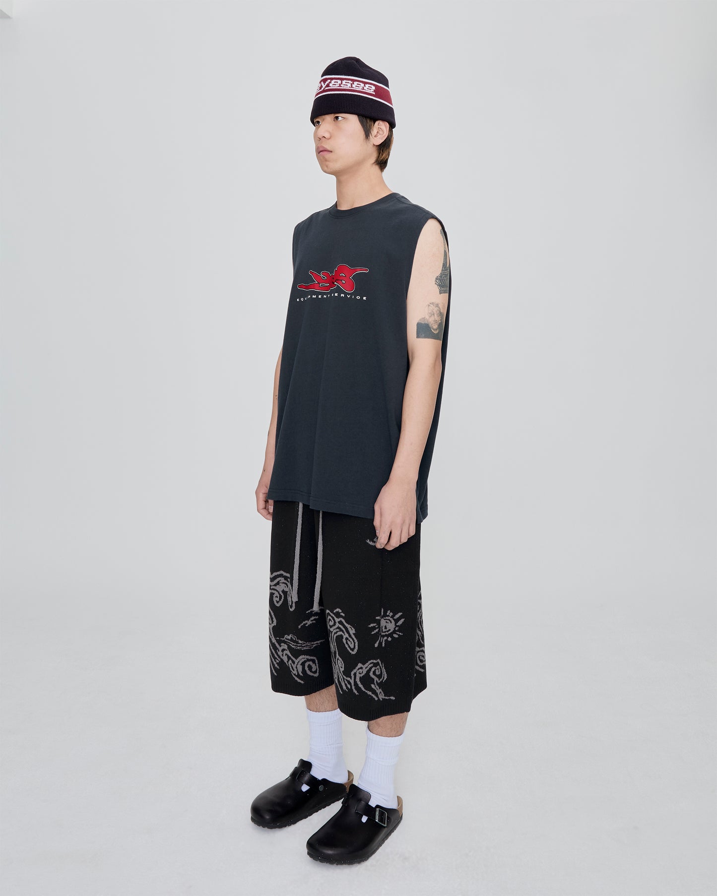 Wave Print Knit Shorts