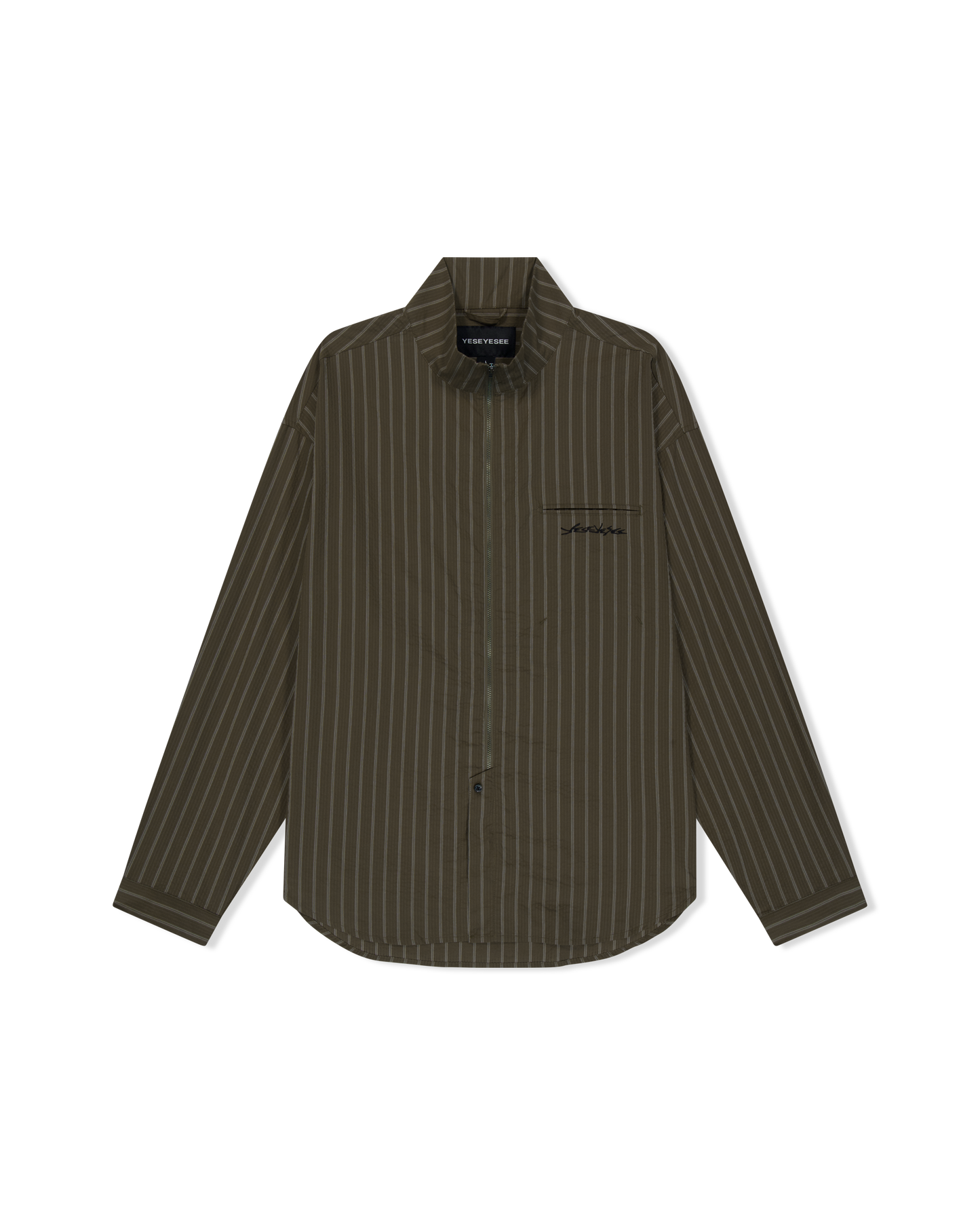 Hi Neck Two Way Zip Up Shirt