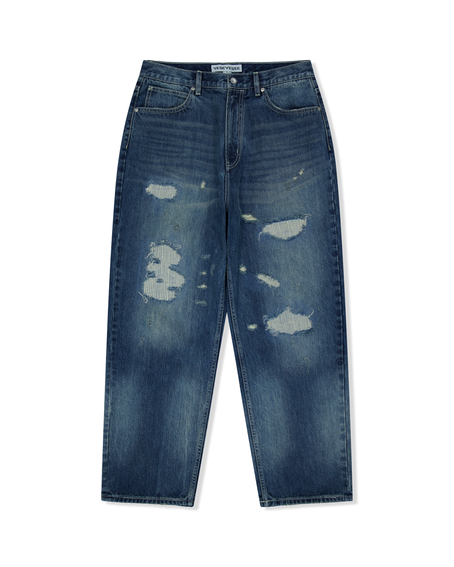 Distressed 5 Pockets Denim Pants