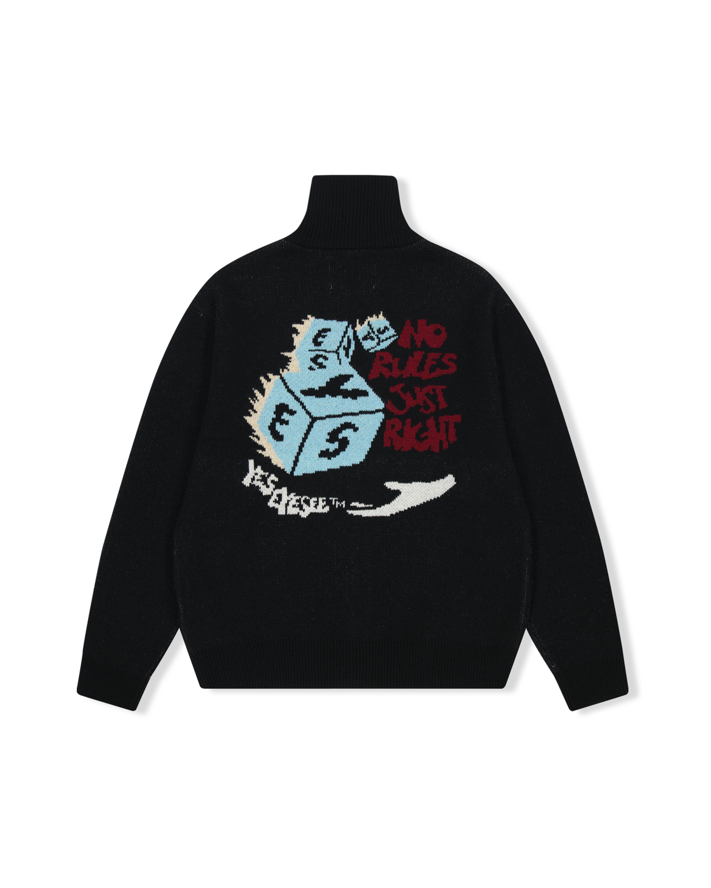 Y.E.S Dice Full Zip-up Knit Cardigan