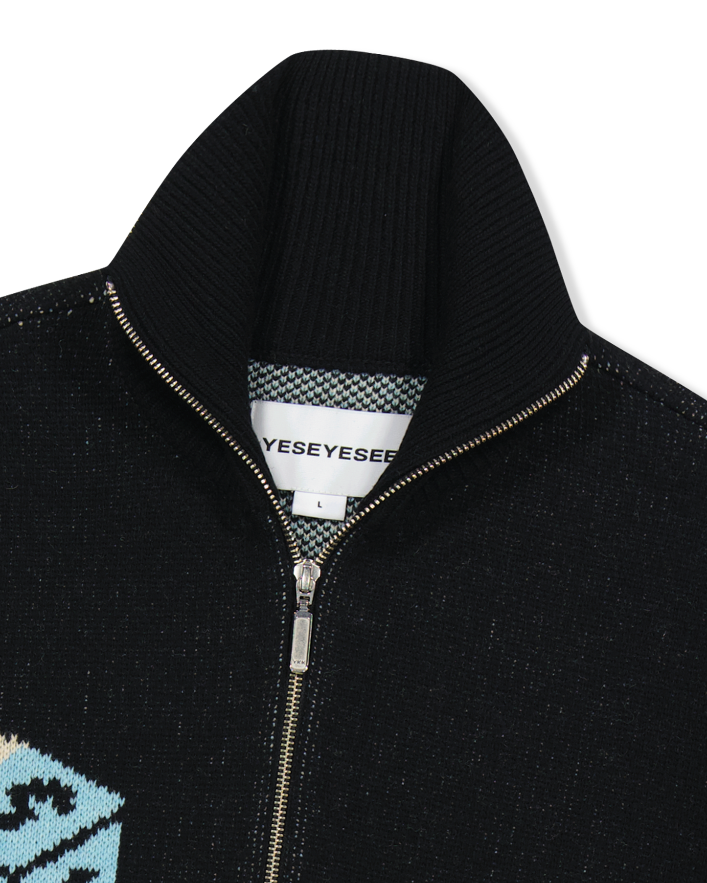 Y.E.S Dice Full Zip-up Knit Cardigan