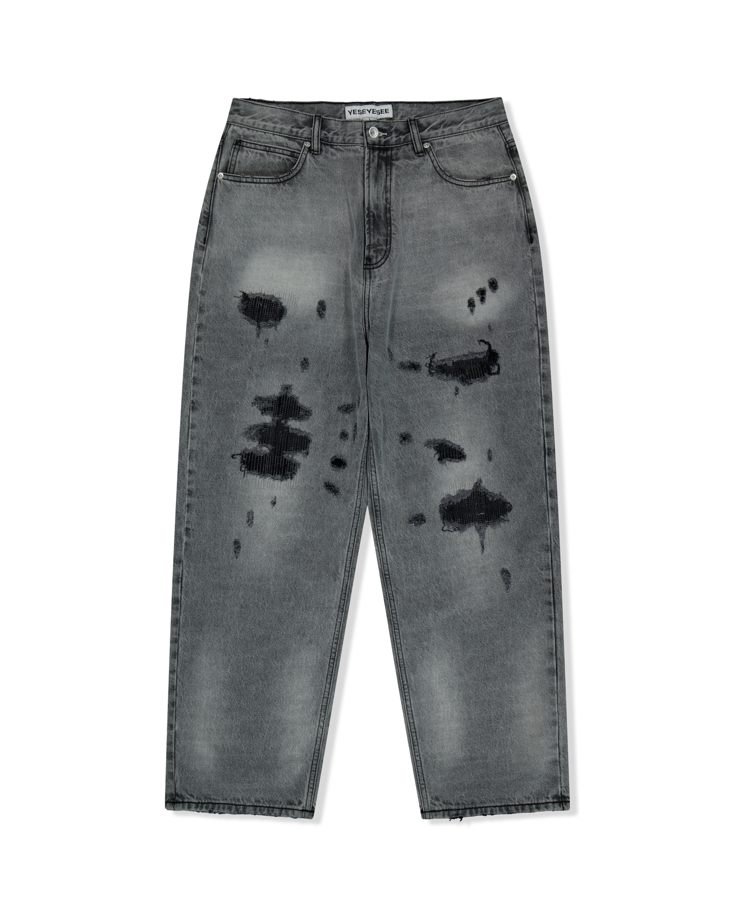 Distressed 5 Pockets Denim Pants