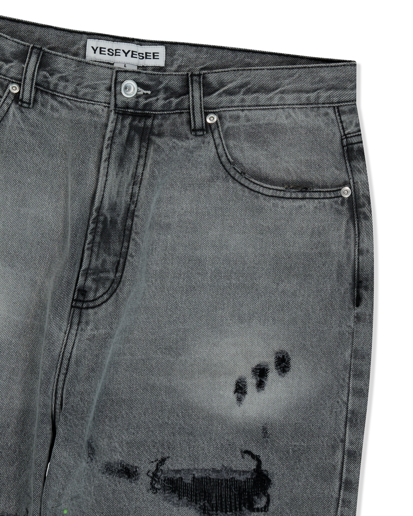 Distressed 5 Pockets Denim Pants