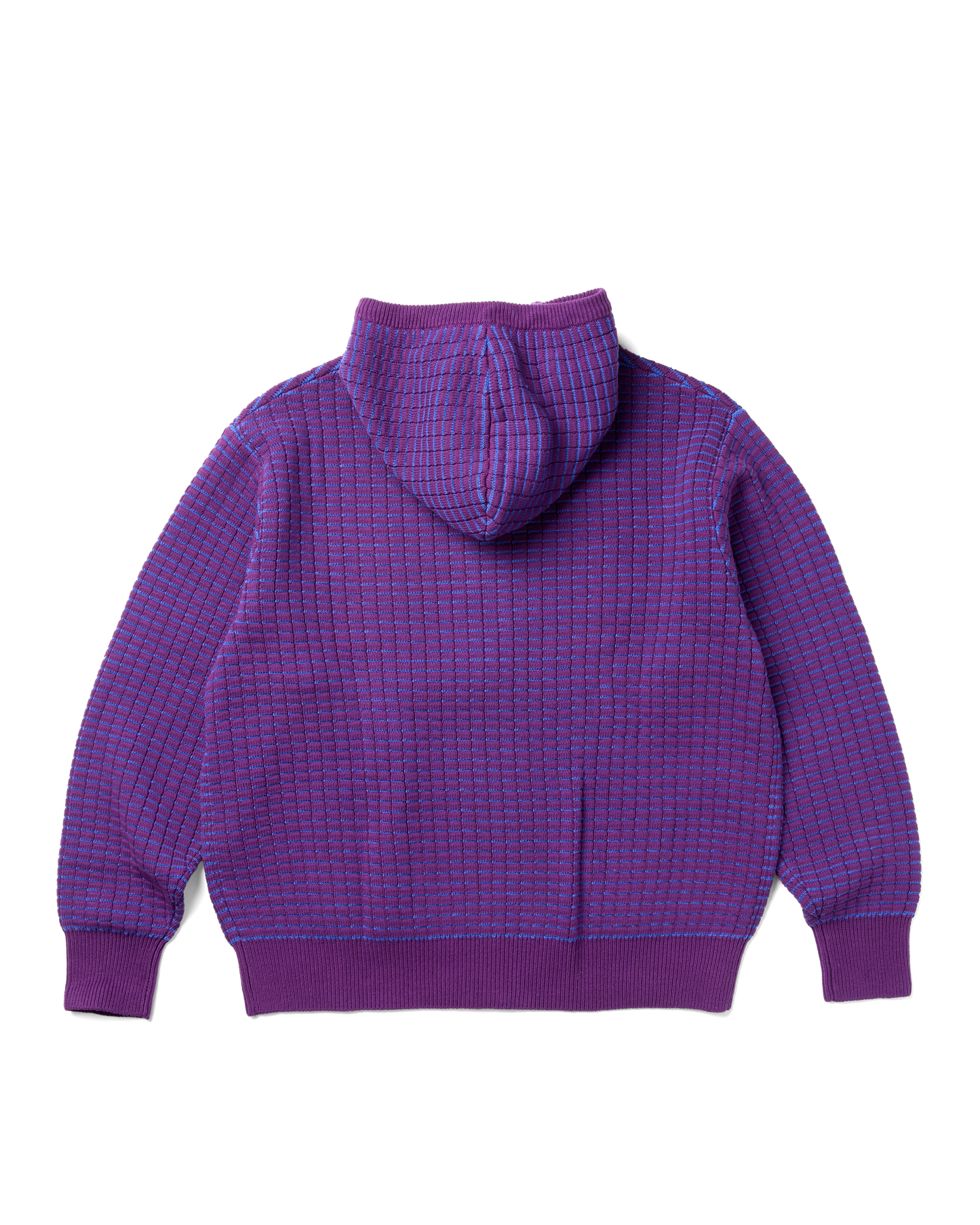 Brick Pattern Knit Zip Hoodie