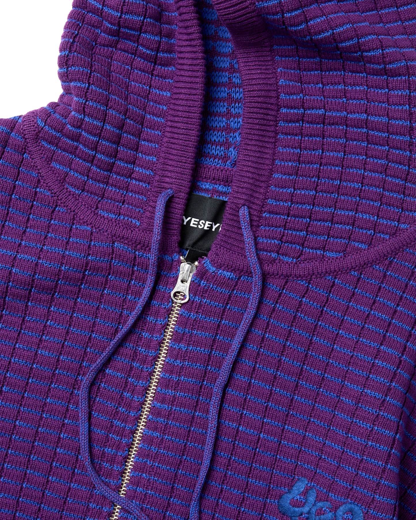 Brick Pattern Knit Zip Hoodie
