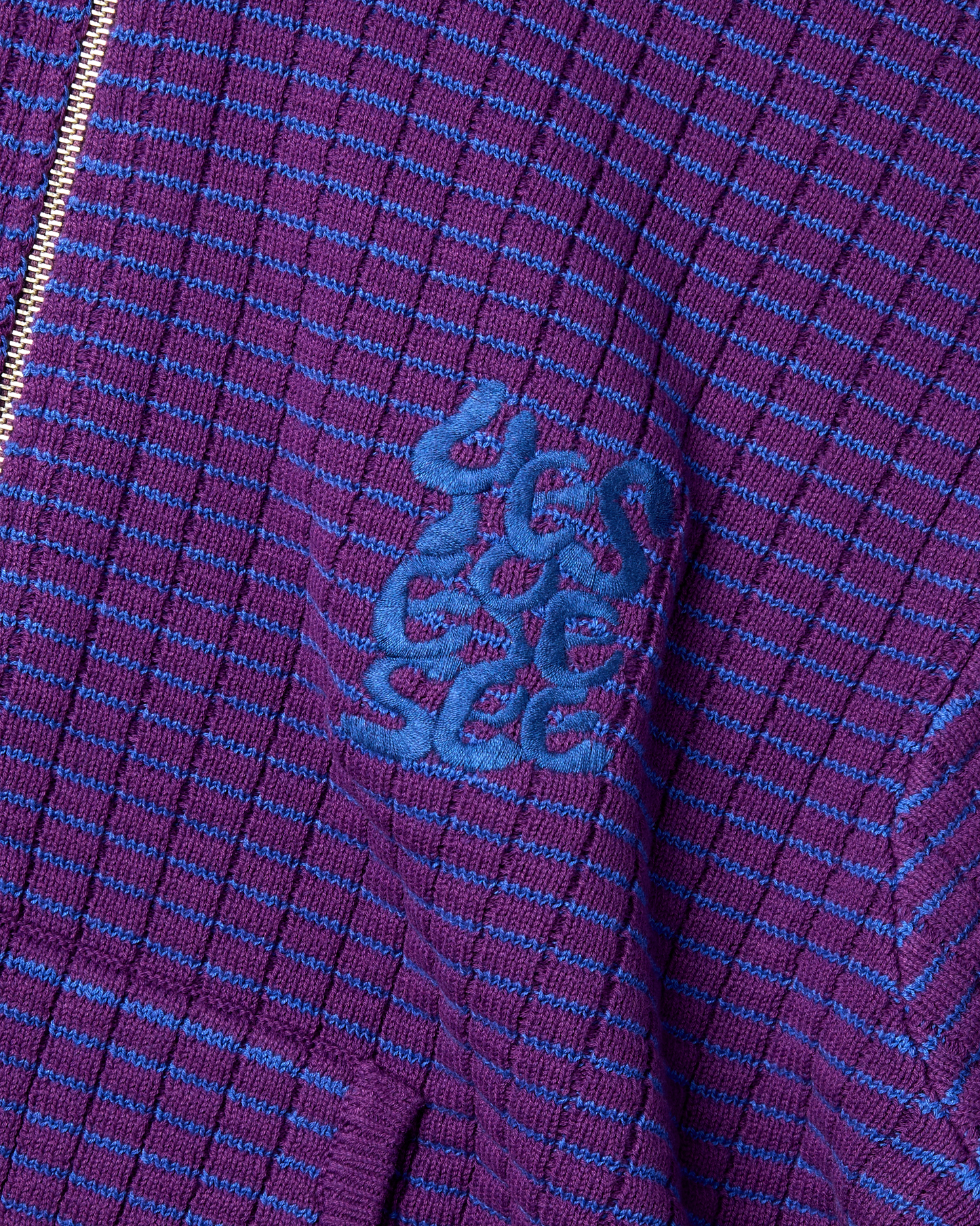 Brick Pattern Knit Zip Hoodie