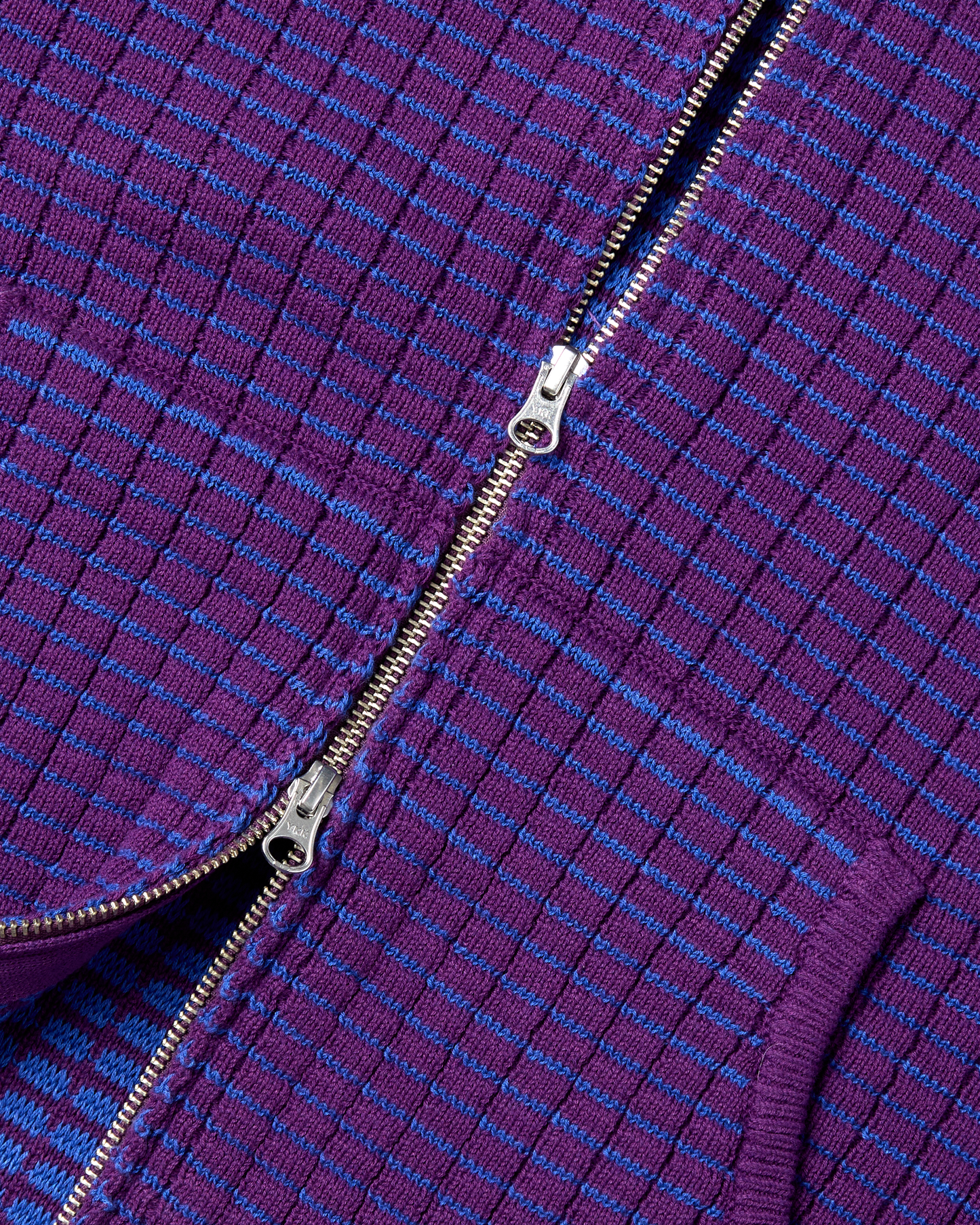 Brick Pattern Knit Zip Hoodie