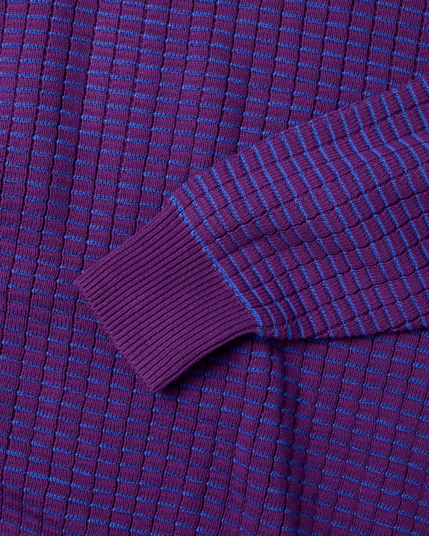 Brick Pattern Knit Zip Hoodie