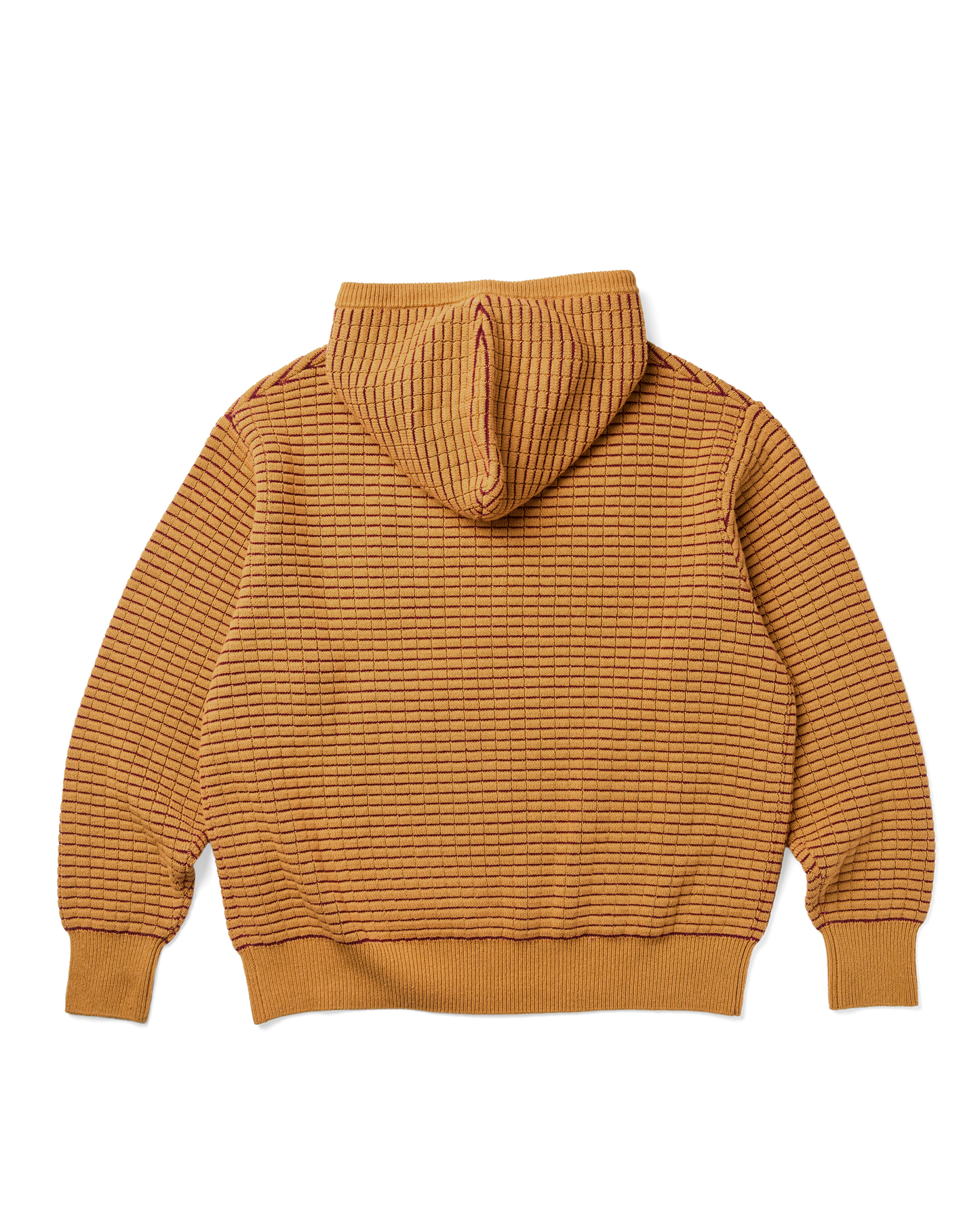 Brick Pattern Knit Zip Hoodie