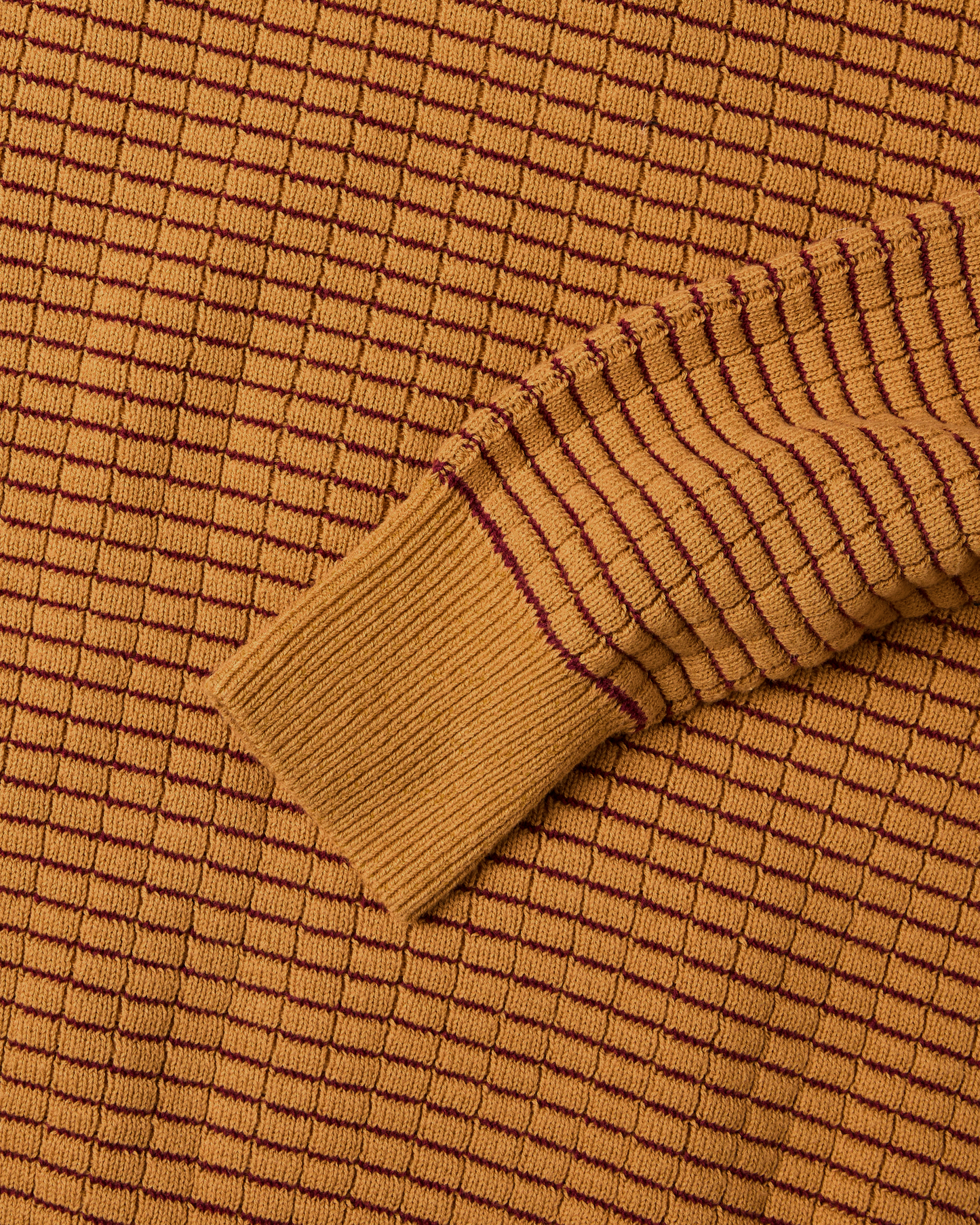 Brick Pattern Knit Zip Hoodie
