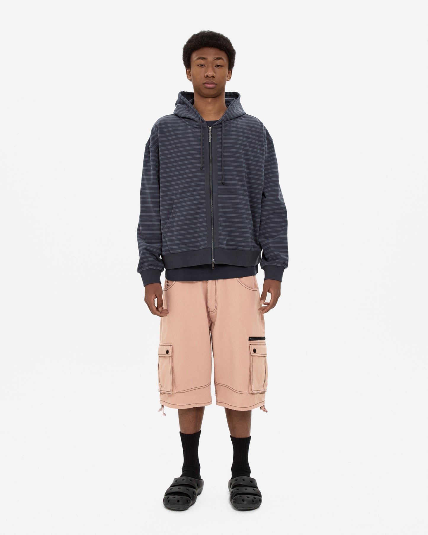 Contrast Stitch Cargo Shorts